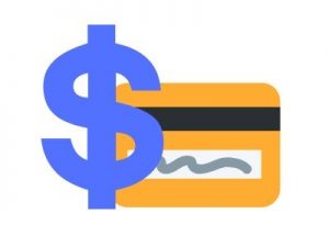 immagine carta di credito e simbolo del dollaro