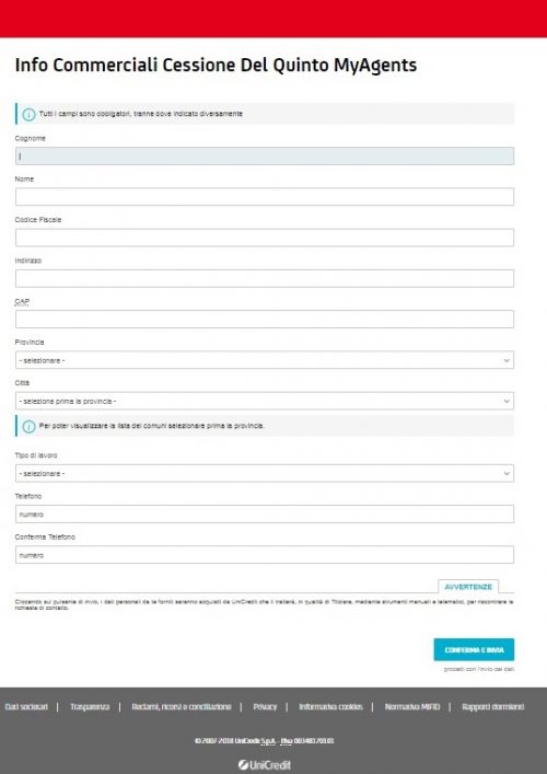 Cessione quinto Unicredit tassi e convenzioni 2020