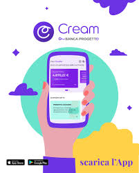 disegno di mano che tiene in alto un cellulare con l'app di cream prestiti